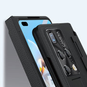 For Huawei Mate X2 Integrated Full Coverage Phone Case with Hinge(Gold+Blue)