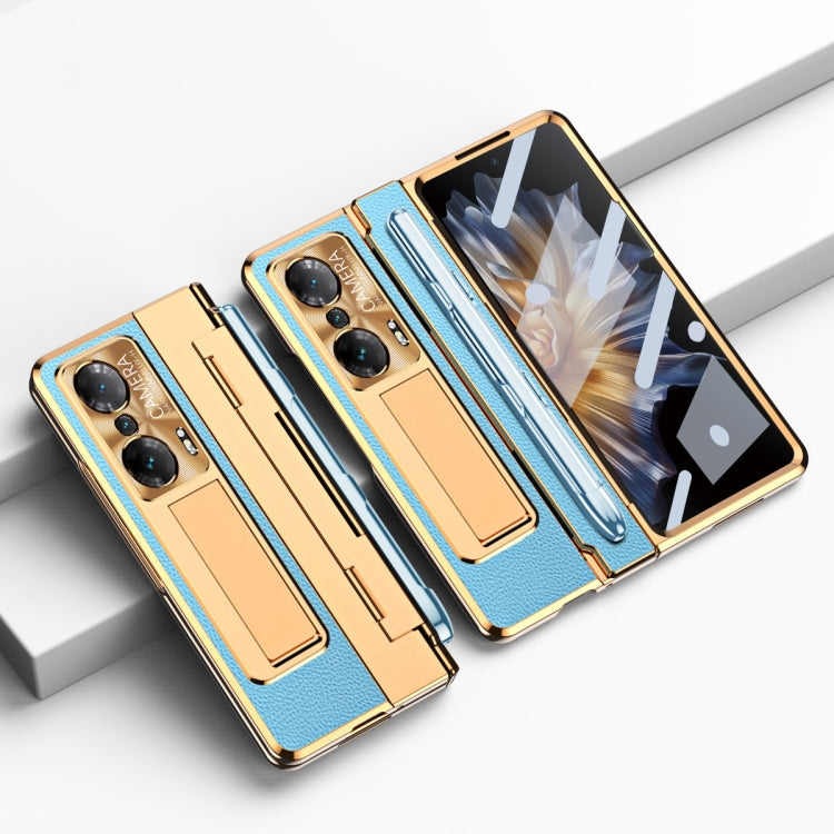 For Honor Magic Vs Integrated Full Coverage Hinge Phone Case with Stylus(Gold+Blue) - Honor Cases by PMC TechLife | Online Shopping South Africa | PMC TechLife | Buy Now Pay Later Mobicred