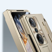 For Honor Magic Vs Integrated Folding Hinge Phone Case with Stylus(Champagne Gold)