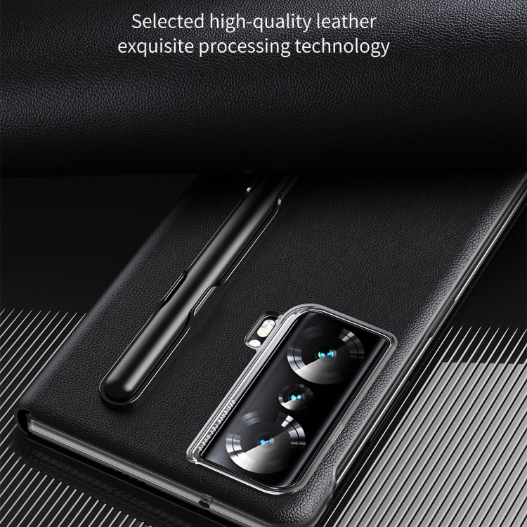 For Honor Magic Vs Side Window View Smart Lychee Texture Leather Phone Case(Blue) - Honor Cases by PMC TechLife | Online Shopping South Africa | PMC TechLife | Buy Now Pay Later Mobicred