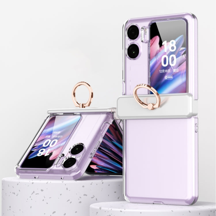 For OPPO Find N2 Flip Macaron Magnetic Ring Three-piece Phone Case with Protective Film(Transparent) - Find N2 Flip Cases by PMC TechLife | Online Shopping South Africa | PMC TechLife