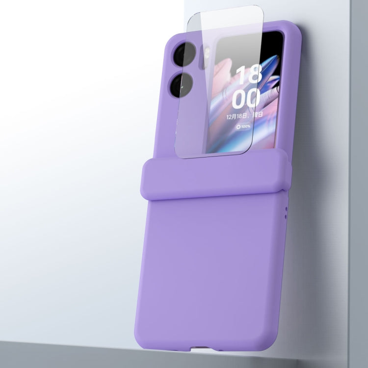 For OPPO Find N2 Flip Macaron Magnetic Ring Three-piece Phone Case with Protective Film(Transparent) - Find N2 Flip Cases by PMC TechLife | Online Shopping South Africa | PMC TechLife