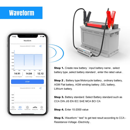KONNWEI BK200 6V/12V/24V Car Bluetooth Battery Tester(Silver) - Electronic Test by KONNWEI | Online Shopping South Africa | PMC Jewellery | Buy Now Pay Later Mobicred