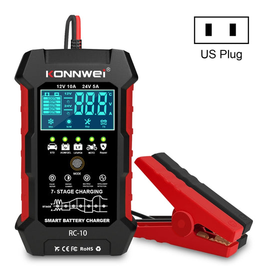 KONNWEI RC-10 2 inch Car Battery Charger Battery Pulse Repair Tool, Plug Type:US Plug - free shipping - PMC Jewellery - Order now!