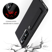 For Honor Magic Vs Side Window View Smart Litchi Pattern Leather Phone Case with Hand Strap(Orange)