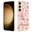 For Samsung Galaxy S24+ 5G Flowers and Plants Series IMD TPU Phone Case(Pink Gardenia) - Galaxy S24+ 5G Cases by PMC TechLife | Online Shopping South Africa | PMC TechLife