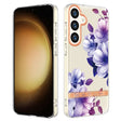 For Samsung Galaxy S24+ 5G Flowers and Plants Series IMD TPU Phone Case(Purple Begonia) - Galaxy S24+ 5G Cases by PMC TechLife | Online Shopping South Africa | PMC TechLife