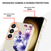 For Samsung Galaxy S24+ 5G Flowers and Plants Series IMD TPU Phone Case(Purple Begonia)