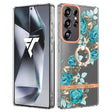 For Samsung Galaxy S25 Ultra 5G Flowers and Plants Series IMD TPU Phone Case with Ring Holder(Blue Rose) - Galaxy S25 Ultra 5G Cases by PMC TechLife | Online Shopping South Africa | PMC TechLife | Buy Now Pay Later Mobicred