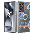 For Samsung Galaxy S25 Ultra 5G Flowers and Plants Series IMD TPU Phone Case with Ring Holder(Orchid Peony) - Galaxy S25 Ultra 5G Cases by PMC TechLife | Online Shopping South Africa | PMC TechLife | Buy Now Pay Later Mobicred