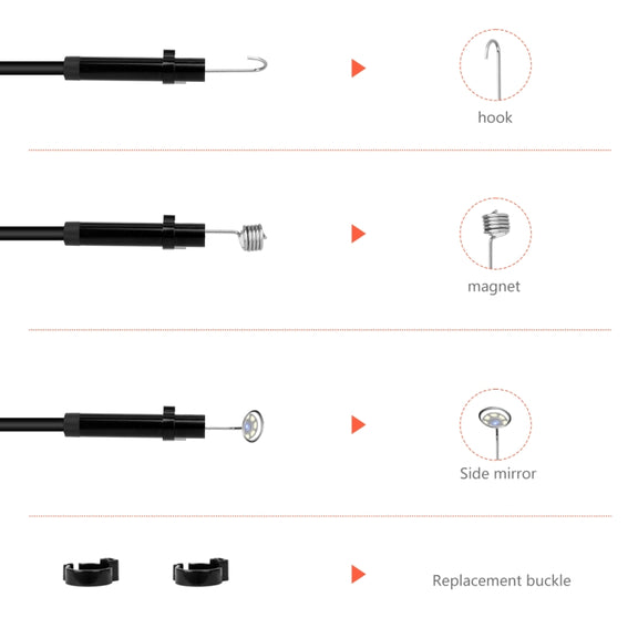 P130 8mm 4.3 inch Dual Camera with Screen Endoscope, Length:10m