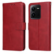 For vivo V25 5G/V25e 4G/X80 Lite Classic Calf Texture Flip Leather Phone Case(Red) - vivo Cases by PMC TechLife | Online Shopping South Africa | PMC TechLife