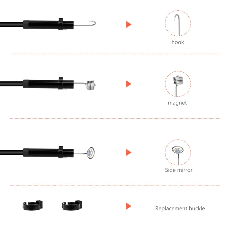 P130 8mm 4.3 inch Triple Camera with Screen Endoscope, Length:10m