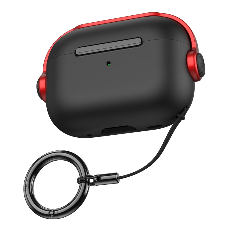 For AirPods Pro 2 Wireless Earphones TPU Protective Case(Black Red) - For AirPods Pro 2 by PMC Jewellery | Online Shopping South Africa | PMC Jewellery | Buy Now Pay Later Mobicred