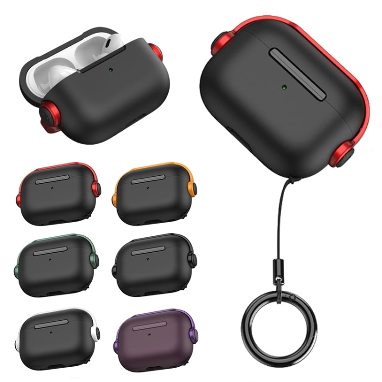 For AirPods Pro 2 Wireless Earphones TPU Protective Case(Black Red) - For AirPods Pro 2 by PMC Jewellery | Online Shopping South Africa | PMC Jewellery | Buy Now Pay Later Mobicred