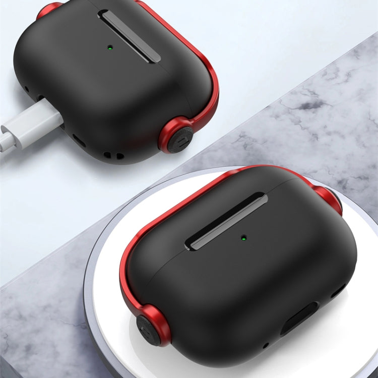 For AirPods Pro 2 Wireless Earphones TPU Protective Case(Black Red) - For AirPods Pro 2 by PMC Jewellery | Online Shopping South Africa | PMC Jewellery | Buy Now Pay Later Mobicred