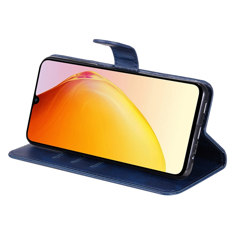 For vivo V25 5G/V25e 4G Calf Texture Zipper Leather Phone Case(Blue) - vivo Cases by PMC TechLife | Online Shopping South Africa | PMC TechLife