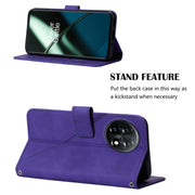 For OnePlus 11 Crossbody 3D Embossed Flip Leather Phone Case(Purple)