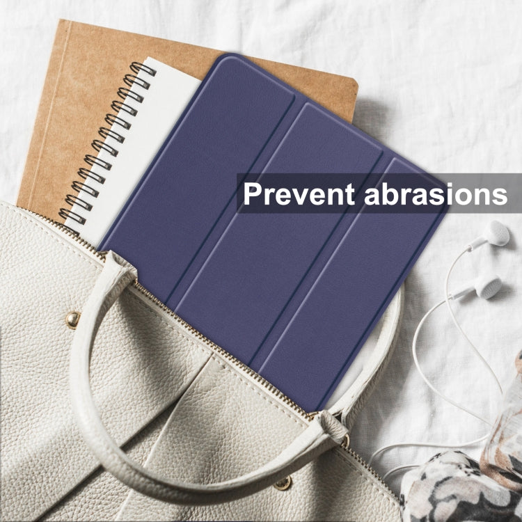 For Blackview Oscal Pad 10 Custer Pure Color 3-Fold Holder Smart Leather Tablet Case(Dark Blue) - Others by PMC TechLife | Online Shopping South Africa | PMC TechLife | Buy Now Pay Later Mobicred