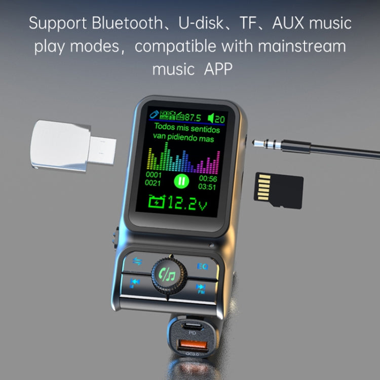 BC85 Colorful Screen Car Bluetooth 5.0 FM Transmitter MP3 Player - Bluetooth Car Kits by PMC TechLife | Online Shopping South Africa | PMC TechLife | Buy Now Pay Later Mobicred