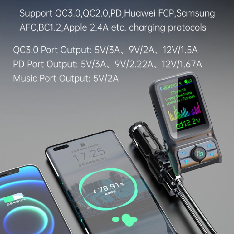 BC85 Colorful Screen Car Bluetooth 5.0 FM Transmitter MP3 Player - Bluetooth Car Kits by PMC TechLife | Online Shopping South Africa | PMC TechLife | Buy Now Pay Later Mobicred