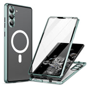 For Samsung Galaxy S24+ 5G HD Full Cover Magsafe Magnetic Metal Tempered Glass Phone Case(Green)