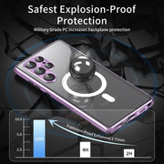 For Samsung Galaxy S24+ 5G HD Full Cover Magsafe Magnetic Metal Tempered Glass Phone Case(Green)