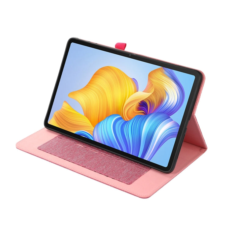 For Honor Pad 9 Pro / V8 Pro Fabric Leather Tablet Case(Pink) - Honor by PMC TechLife | Online Shopping South Africa | PMC TechLife | Buy Now Pay Later Mobicred