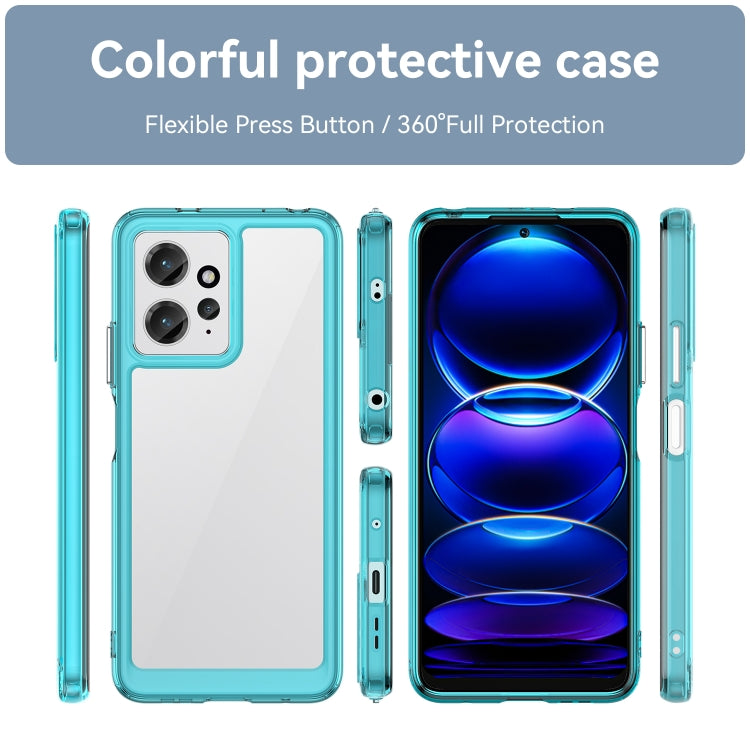 For Xiaomi Redmi Note 12 4G Global Colorful Series Acrylic + TPU Phone Case(Transparent Blue) - Note 12 Cases by PMC TechLife | Online Shopping South Africa | PMC TechLife