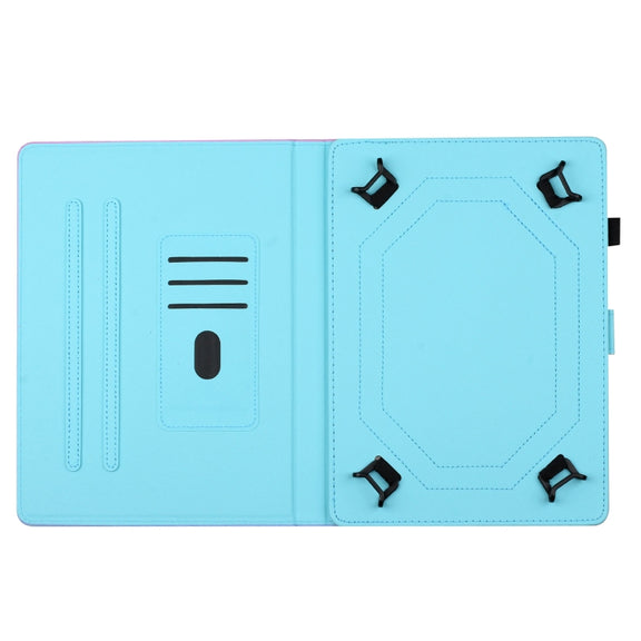 For 10 inch Universal Stitching Gradient Leather Tablet Case(Blue Orange)
