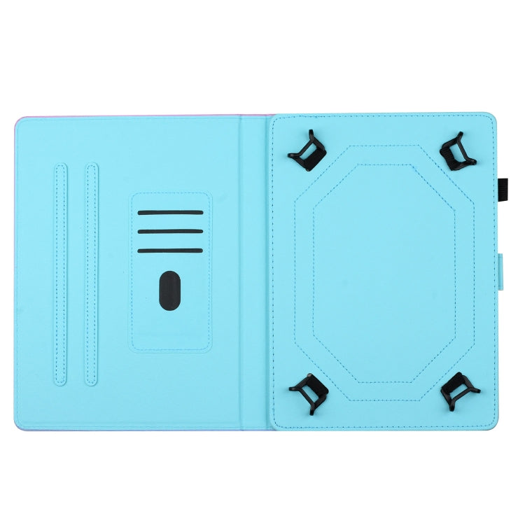 For 10 inch Universal Stitching Gradient Leather Tablet Case(Blue Orange)
