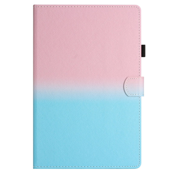 For 10 inch Universal Stitching Gradient Leather Tablet Case(Pink Blue)