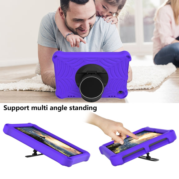 For Amazon Kindle Fire HD 8 / 8 Plus 2022 / 2020 Spider King Silicone Protective Tablet Case(Purple)