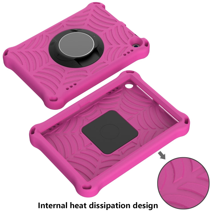 For Amazon Kindle Fire HD 8 / 8 Plus 2022 / 2020 Spider King Silicone Protective Tablet Case(Rose Red)