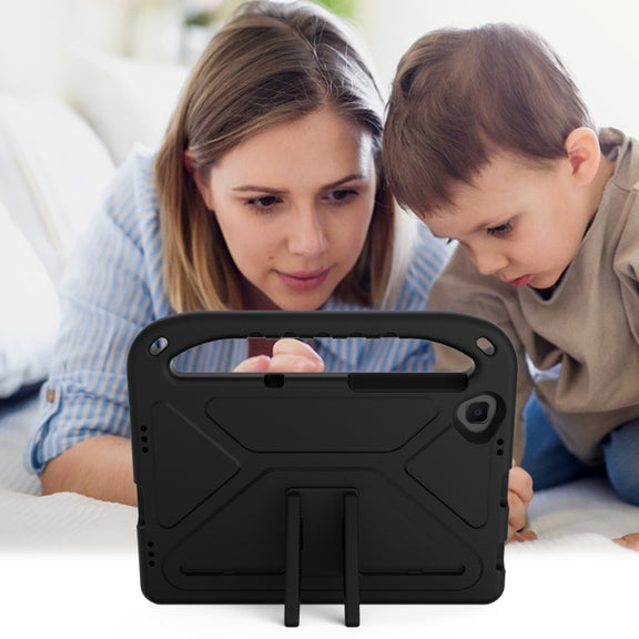 For Lenovo Tab K10 Handle EVA Shockproof Tablet Case with Holder(Black)