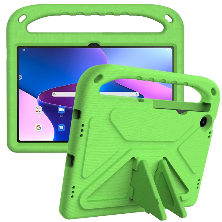 For Lenovo Tab M10 Plus 10.6 3rd Gen 2022 Handle EVA Shockproof Tablet Case with Holder(Green) - Lenovo by PMC TechLife | Online Shopping South Africa | PMC TechLife | Buy Now Pay Later Mobicred