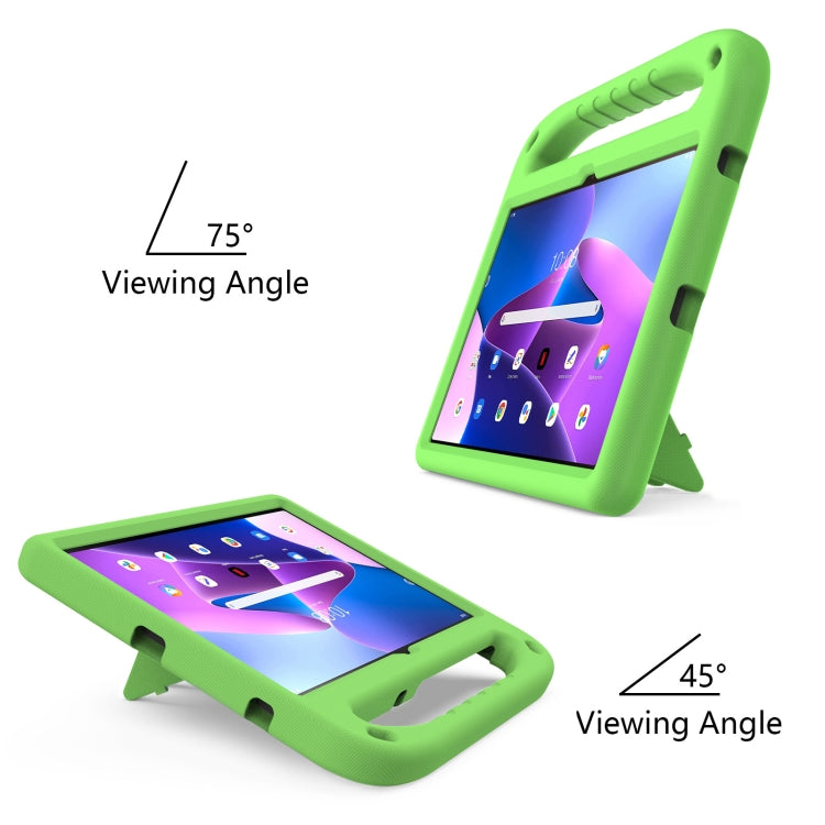 For Lenovo Tab M10 Plus 10.6 3rd Gen 2022 Handle EVA Shockproof Tablet Case with Holder(Green) - Lenovo by PMC TechLife | Online Shopping South Africa | PMC TechLife | Buy Now Pay Later Mobicred