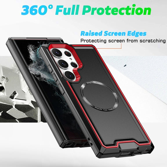 For Samsung Galaxy S23+ 5G Armour Two-color MagSafe Magnetic TPU + PC Phone Case(Red)