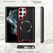 For Samsung Galaxy S23+ 5G Armour Two-color MagSafe Magnetic TPU + PC Phone Case(Black)