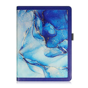 For 10 inch Marble Pattern Stitching Leather Tablet Case(Blue)
