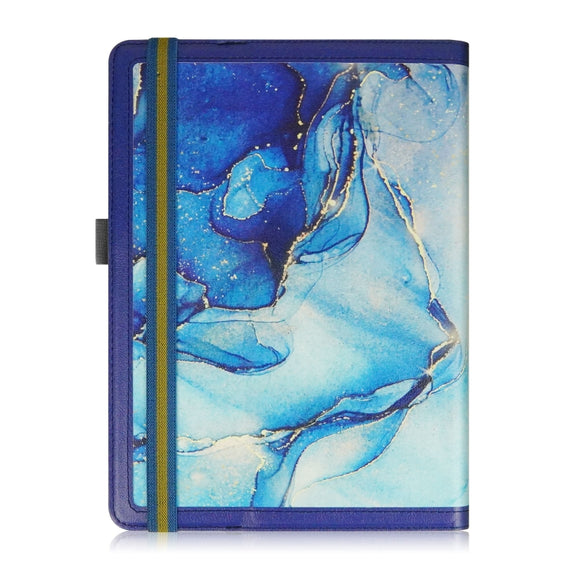 For 10 inch Marble Pattern Stitching Leather Tablet Case(Blue)
