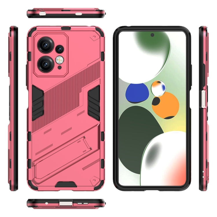 For Xiaomi Redmi Note 12 4G Global Punk Armor 2 in 1 PC + TPU Shockproof Phone Case with Holder(Rose Red) - Xiaomi Cases by PMC TechLife | Online Shopping South Africa | PMC TechLife | Buy Now Pay Later Mobicred