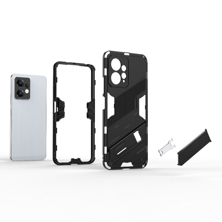 For Xiaomi Redmi Note 12 4G Global Punk Armor 2 in 1 PC + TPU Shockproof Phone Case with Holder(Rose Red) - Xiaomi Cases by PMC TechLife | Online Shopping South Africa | PMC TechLife | Buy Now Pay Later Mobicred