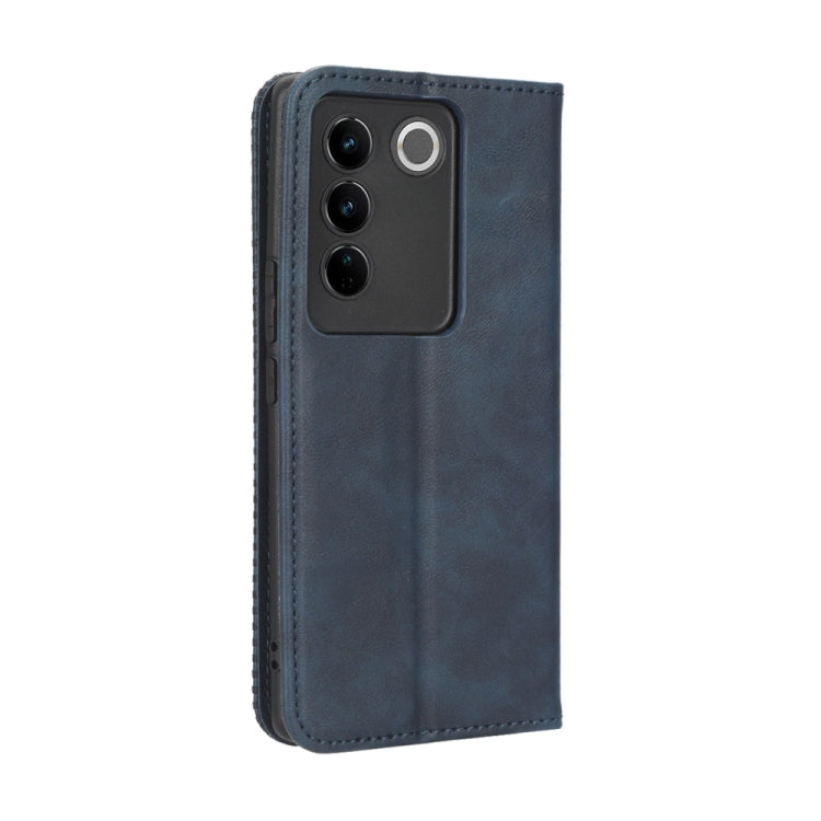 For vivo V27 / V27 Pro / S16 / S16 Pro Magnetic Buckle Retro Texture Leather Phone Case(Blue) - free shipping - PMC TechLife - Order now!
