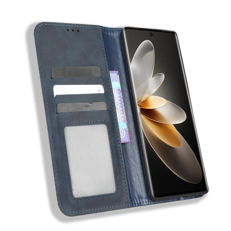 For vivo V27 / V27 Pro / S16 / S16 Pro Magnetic Buckle Retro Texture Leather Phone Case(Blue) - free shipping - PMC TechLife - Order now!