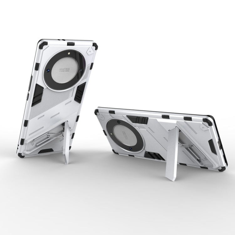 For Honor X9a/X40 5G/Magic5 Lite Punk Armor PC + TPU Phone Case with Holder(White) - Honor Cases by PMC TechLife | Online Shopping South Africa | PMC TechLife