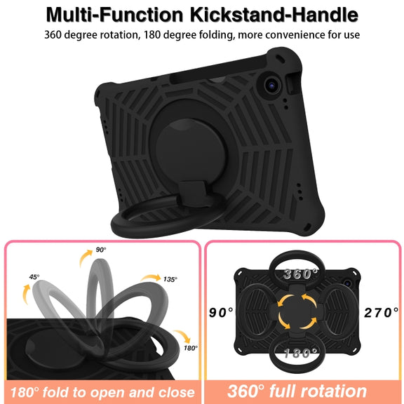 For Lenovo Tab M10 Plus 10.6 3rd Gen 2022 Spider King Silicone Protective Tablet Case(Black)