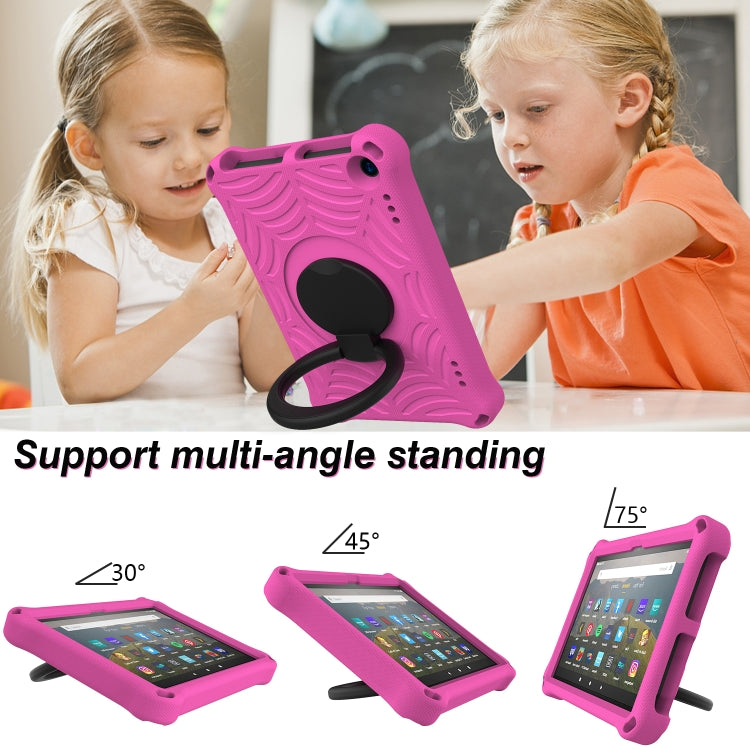 For Amazon Kindle Fire HD 8 2022 / 2020 Spider King Silicone Protective Tablet Case(Rose Red)