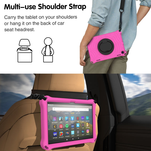 For Amazon Kindle Fire HD 8 2022 / 2020 Spider King Silicone Protective Tablet Case(Rose Red)