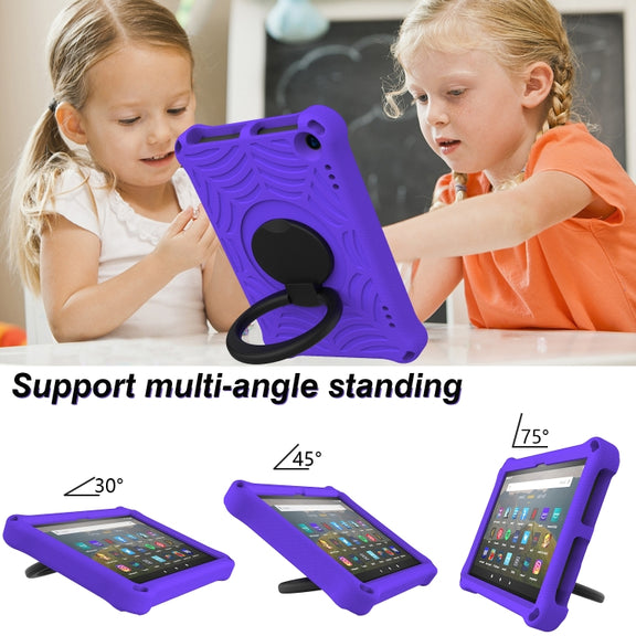 For Amazon Kindle Fire HD 8 2022 / 2020 Spider King Silicone Protective Tablet Case(Purple)